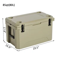 Outsunny 85 Quart Rotomolded Outdoor Portable Camping Cooler and Ice Chest Box(m-4)