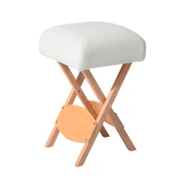 HomCom 22" Portable Massage Stool and Pillow Set - Cream(m-4)