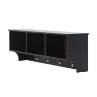 HomCom 48" Modern Floating Combination Storage Shelf Cubby Coat Rack - Dark Brown(m-1)