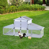 Pawhut 100” Plastic Backyard Chicken Coop Kit with Nesting Box and Outdoor Run(m-3)