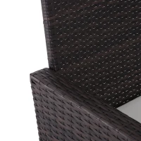 Outsunny 2 Piece Rattan Wicker Outdoor Loveseat with Sunshade Canopy and Nesting Ottoman Footrest - Brown(m-9)