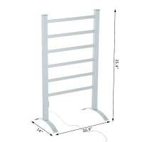 HomCom 6-Bar Bathroom Freestanding Aluminum Electric Heated Towel Warmer Drying Hanger Rack(m-3)