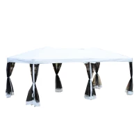 Outsunny 10' x 20' Pop Up Canopy Tent with Netting, Heavy Duty Large Party Tent, Instant Sun Shelter, with Carry Bag, for Backyard Garden Patio, Cream White(m-1)