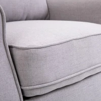 HOMCOM Modern Manual Recliner Armchair with Retractable Footrest  Grey(m-12)