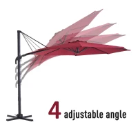 Outsunny 10' Offset Rotating Outdoor Patio Garden Umbrella with Tilt and Crank(m-5)