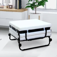 HomCom Twin Size Folding Convertible Sleeper Bed Ottoman with Beige Slipcover(m-13)