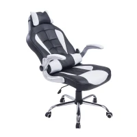 HomCom High Back Racing Style Ergonomic Gaming Chair With Armrest, Lumbar And Head Support - White / Black(m-1)