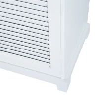 HomCom 47" Contemporary Craftsman Style Bathroom Cabinet Buffet Sideboard Countertop Tower with Drawers and Shutters - White(m-9)