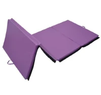 Soozier 8' x 4' x 2" PU Leather Folding Gymnastics Martial Arts Tumbling Mat - Purple(m-4)