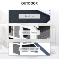 PawHut Solid Wood Cat Condo - Natural Water-Proof Outdoor 2-Floor Pet Shelter(m-6)