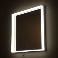 kleankin 24" x 24" Square Front Light LED Bathroom Vanity Mirror(m-8)