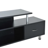 HomCom 60” Media Center Flat Screen TV Stand With Single Drawer Storage - Black(m-3)