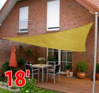 Outsunny 18' Triangle Outdoor Patio Portable Shade Canopy Sun Sail  - Sand(m-1)