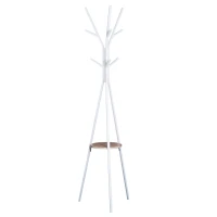 HOMCOM 71" Metal Freestanding Modern Tree Branch Coat Rack - White(m-6)