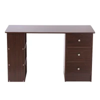 HomCom 47” Wooden Home Office Computer Desk With Shelves 3 Drawers - Espresso Brown(m-3)