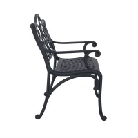 Outsunny 41" Lotus Flower Pattern Decorative Outdoor Garden Bench - Black(m-5)