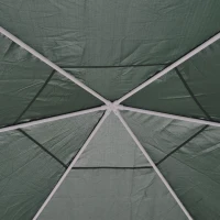 Outsunny Outdoor Hexagon Gazebo Cathedral Style Roof Party Gazebo with Mesh Walls - Green(m-8)