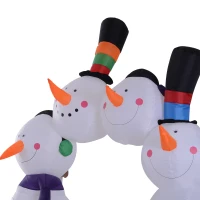 HOMCOM 9’ Outdoor Lawn Inflatable Inflatable Christmas Arch - Smiling Snowmen(m-7)