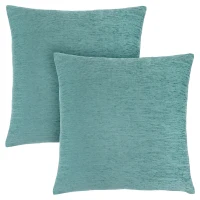 Monarch 18" x 18" Solid Decorative Throw Pillow (Set of 2) - Aqua(m-1)