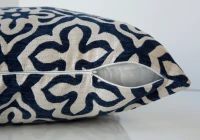 Monarch 18" x 18" Geometric Motif Decorative Throw Pillow (Set of 2) - Dark Blue(m-3)