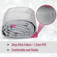 Soozier Inflatable Air Mat 16.5’ Air Track with Pump - Light Grey/Pink(m-8)