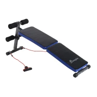 Soozier Adjustable Folding Ab Decline Sit-Up Bench With Resistance Bands(m-1)