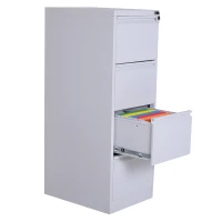 Vinsetto Metal 4 Drawer Vertical Locking Filing Cabinet - White(m-7)