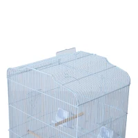 PawHut 36" Metal Indoor Bird Cage Starter Kit with Tray and Accessories - White(m-9)