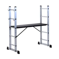 HomCom 4.5' Heavy Duty Aluminum Folding Scaffold Ladder(m-5)