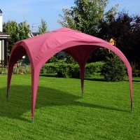 Outsunny 10’ x 10’ Outdoor Portable Dome Canopy Tent Sunshade Cover - Wine Red(m-1)