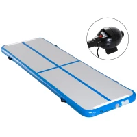 Soozier Gym Exercise Mat 10’ Air Track - Light Grey/Blue(m-2)