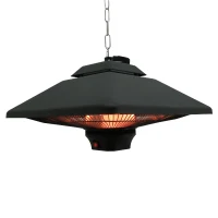 Outsunny 20" 1500W Outdoor Electric Patio Heater Ceiling Lamp with LED and Remote(m-2)