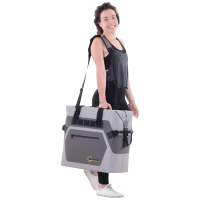 Outsunny 50 Quart Portable Insulated Waterproof Soft-Sided Cooler Picnic Tote Bag - Grey(m-4)