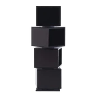HomCom 4-Tier Rotating Cube Media Tower - Coffee(m-2)