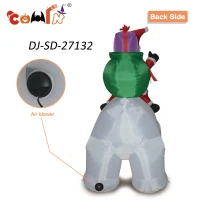 COMIN 6 Foot Tall Garden Inflatable Polar Bear & Santa (can shake)(m-7)