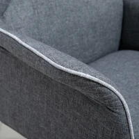 Vinsetto Adjustable Linen Fabric Swivel Home Office Chair with Arms  Upholstered  High Back  Grey(m-5)