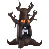 HOMCOM 8’ Lighted Inflatable Outdoor Halloween Yard Decoration - Scary Ghost Tree(m-7)