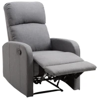 HomCom Linen Fabric Manual Recliner Lounger Chair  with Footrest - Grey(m-2)