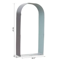 Outsunny 79" Steel Sturdy Firewood Covered Shed Storage Rack - Gray(m-3)