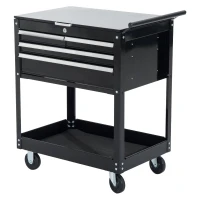 Open Box HomCom 4-Drawer Top Storage Rolling Tool Chest Cart - Black(m-1)