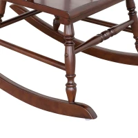 HomCom Wooden Baby Nursery Rocking Chair - Dark Brown(m-11)