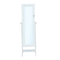 HomCom Mirrored Jewelry Stand with Feet - White(m-5)