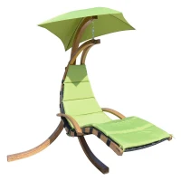 Outsunny Outdoor Hanging Sky Swing Chair w/ Stand - Green(m-5)