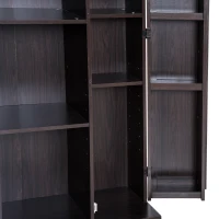 HOMCOM 72" Wood Free Standing Kitchen Pantry Organizer Storage Cabinet - Espresso(m-11)