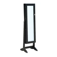 Open Box HomCom Mirrored Jewelry Stand with Feet - Black(m-1)