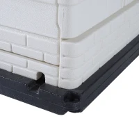 Pawhut 35"L x 27"W x 27"H Plastic Snap Together Outdoor Dog House - Green/White/Black(m-9)