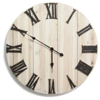 Stratton Distressed White Wood Wall Clock(m-1)