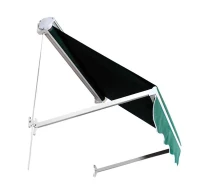 Outsunny 6' Drop Arm Manual Retractable Window Awning - Green(m-6)
