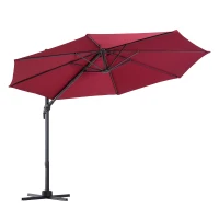 Outsunny 10' Offset Rotating Outdoor Patio Garden Umbrella with Tilt and Crank(m-1)
