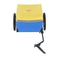 Aosom Two Wheel Enclosed Bike Cargo Trailer with Hitch - Blue/Yellow(m-6)
